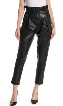 Blank NYC Vegan Leather Paper Bag Pants 28 Faux Black Festival Sexy Wet Look NWT