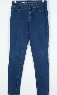 Old Navy Womens Super Skinny Mid Rise Denim Jeans Size 2 Dark Wash Casual Staple