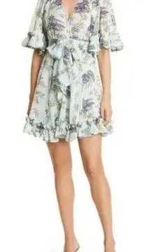 byTiMo Ruffle Chiffon Floral Print Mini Dress in Wallpaper Size S NWT