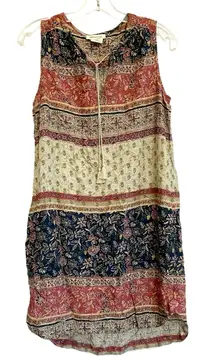 BeachLunchLounge‎ Boho Tunic Sleeveless Tank Mini Dress Tassels - S