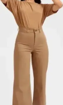 Everlane The Lightweight Wide Leg Crop Chino Pants in Khaki Tan‎ Size 4