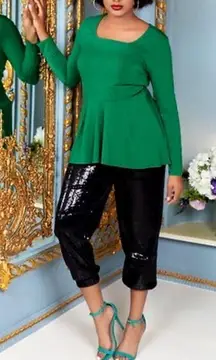 Shavonne Dorsey Sequin Jogger Black  M