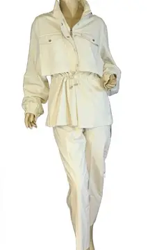 CALVIN KLEIN ECRU BEIGE TROUSERS & JACKET LEISURE SET (16/XL)