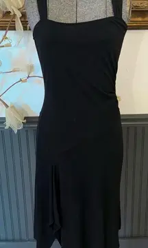 Diane Von Furstenberg Asymmetric Side Ruched Little Black Dress ~ Size 6 🧡🍄