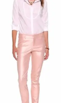 Old Navy Mid-Rise Coated Pixie Ankle‎ Pants for Women Metallic Rose Gold Size 4