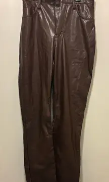 Brown Leather Abercrombie Pants 90s Straight Ultra High-Rise curve love