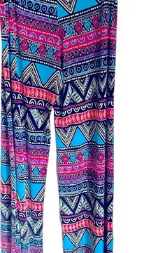 Mod Palazzo Pants Geometric Aztec Swim Cover‎ Up Stretch Flare Pants Small
