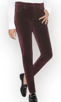 Well Worn Deep Purple Luxe Velvet High Rise Tapered Leg Jeans Size 8/29