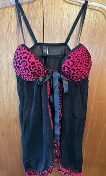 TRUE DESIRE SEXY LACEY SHEER BABYDOLL VALENTINES DAY LINGERIE 