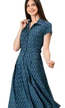 eSHAKTI diamond print cotton jersey shirtdress Size 4