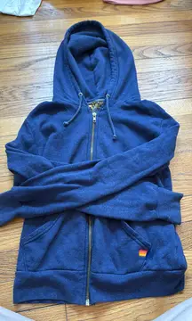 Aviator Nation Zip-Up Lightning Bolt XS Navy