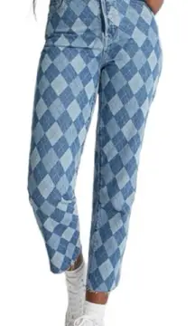 PacSun Eco Diamond Print High Waisted Straight Leg Jeans