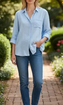 Ann Klein Gauze Button down