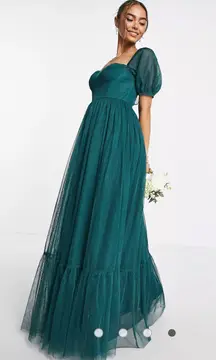 ASOS Anaya With Love tie back dress in emerald green