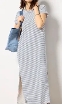 SPANX The AirEssentials Air Essentials Stripe T-shirt Maxi Dress Size Large