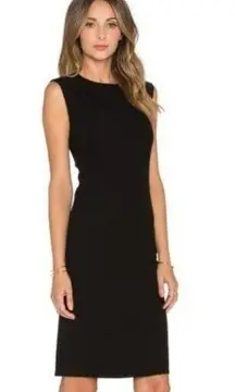 Vince Ponte Knit Sleeveless Formfitting Pencil Midi Black Dress Women’s Size S