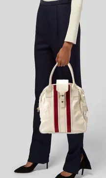 Marc By Marc Jacobs Patent Leather Red & White Bowling Tote Bag