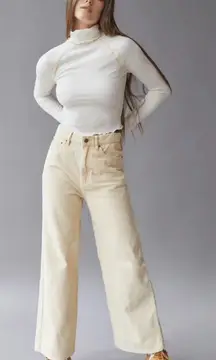 BDG Urban Outfitters Ivory Corduroy Wide Leg Crop Jeans - Women's Size 25
