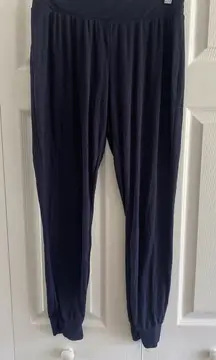 Victorias Secret Womens Medium Navy Ribbed Jogger Pajama‎ Pants