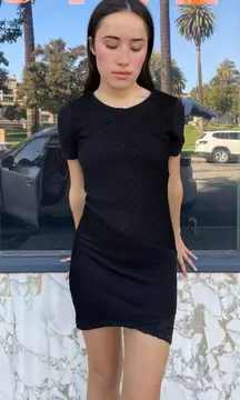 black bodycon textured mini dress