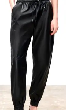 Zara Faux Leather Jogger Pants