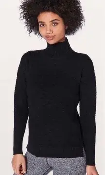 LULULEMON Warm and Restore 100% merino wool sweater Size 6 Black