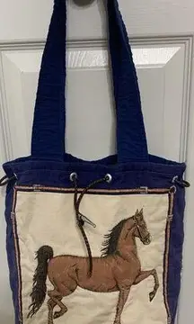 Vintage Saddlebred Horse Equestrian Purse Hobo Bag 3D Puffy Horse