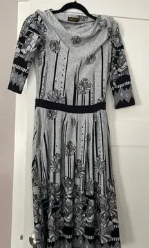 grey patterned Reborn dress 