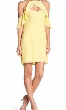 BB Dakota Dress 6 Yellow Ruffle Women Cut Out Boho Mini Summer Wedding Resort