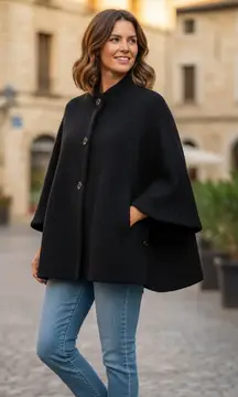 Talbots Wool Blend Cape Coat Size small