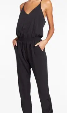 Amanda Uprichard Lowell Jumpsuit Sleevless Racerback Ruched Leg Black‎ Size XS