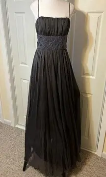 Gray Evening Gown ABS Allen Schwartz Size 6 Mardi Gras Balls Dance Prom Formal