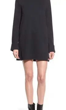 Leith Big Cuff Geo Textured Shift Dress Black‎ Size Large EUC