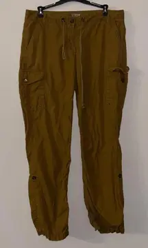 ✅J.crew favorite fit camel brown cargo pants 100% cotton utility minimal sporty