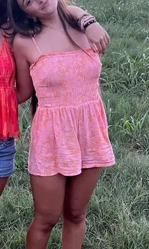 pink and orange romper