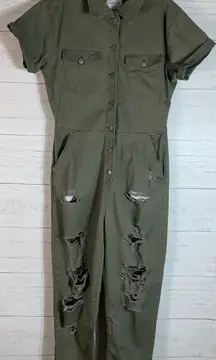 green distressed boilersuit size Large juniors