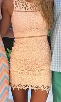 Pink Lace Mini Dress