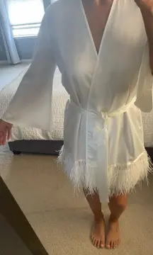 Ivory Satin Bridal Robe