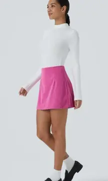 halara pink  Zipper 2-in-1 Mini Corduroy Casual Skirt built in shorts NWT SZ L