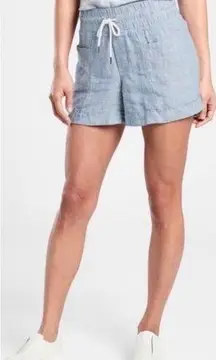 NWT Athleta Cabo 4” Linen Short in Chambray Blue - Size 6