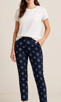 Club Monaco Womens Medallion Navy Kelly Pants silk wool blend. Sz 6 0012251