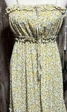 Loveriche Yellow Floral Midi Dress