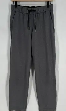 Lululemon On The Fly Ankle Pants Womens 6 Gray Stretch High Rise Drawstring
