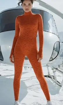 MONOSUIT Orange Turtleneck Long Sleeve Full ECO Bodysuit/Jumpsuit,Size Small,NWT