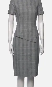 Ted Baker Linnah Check Asymmetric Tailored Dress Size 3/ M