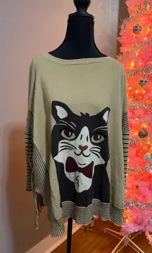DG2 by Diane Gilman Novelty Cat Sweater Brown Size 1X. 
