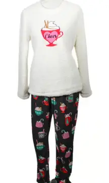 Holiday 2-Piece Pajama Set – Women’s Size S, Sherpa Top & Velour Pants
