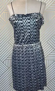 Zara Shimmery‎ Dress Thin Straps Silver Metallic