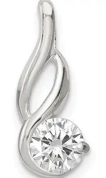Sterling Silver CZ Pendant Chain Slide