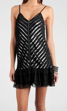 Sequin Frilly Tiered Ruffle Flounce Dress